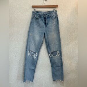 American Eagle Light Blue Curvy Mom Jeans